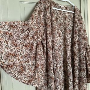 Umgee boho paisley bell sleeve kimono